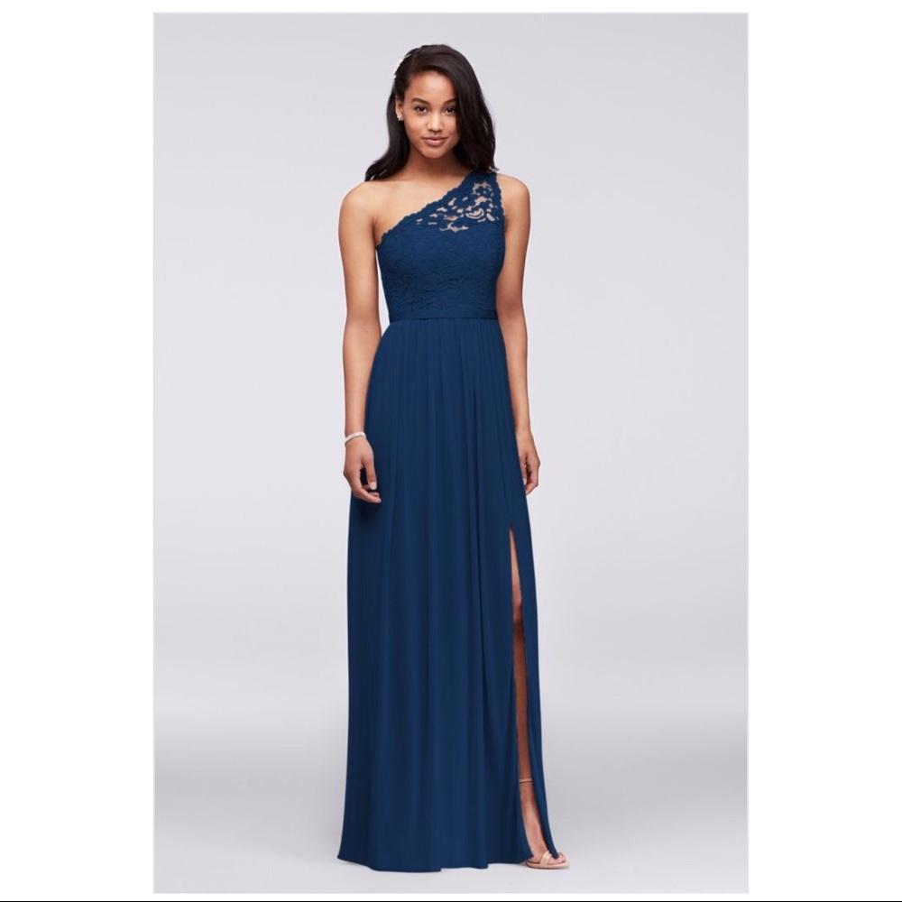 Davids Bridal - Long One Shoulder Bridesmaid Dress