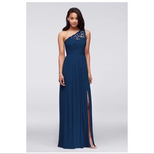 Davids Bridal - Long One Shoulder Bridesmaid Dress