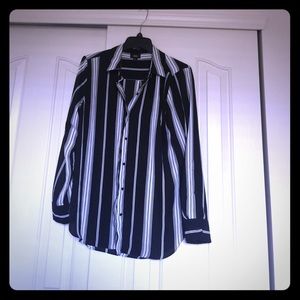 Black & White Elegant long sleeve Button shirt L