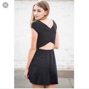 Brandy Melville open back black skater dress