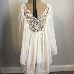 White studded free people top
