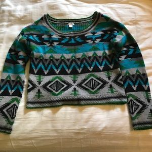 Cropped Aztec Sweater