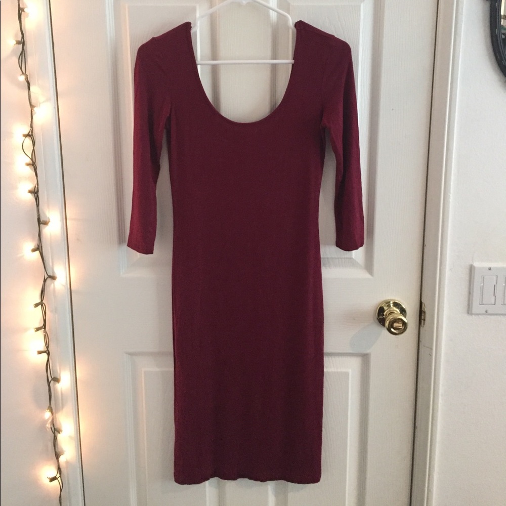 Red Wine Forever 21 Midi Dress