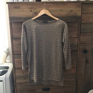 Zara taupe brown long sleeve top