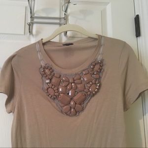 J. Crew Collection Jewel Bib T-Shirt. Medium. EUC.