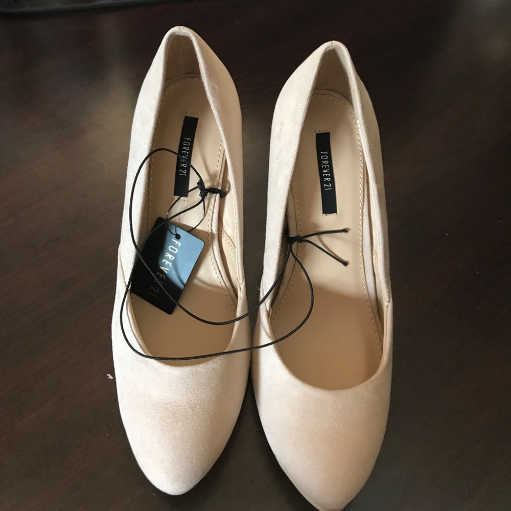 Faux suede heels