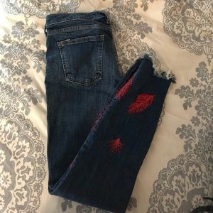 Zara Premium Embroidered Jeans - Size 38