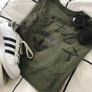 Green Adidas originals T-shirt