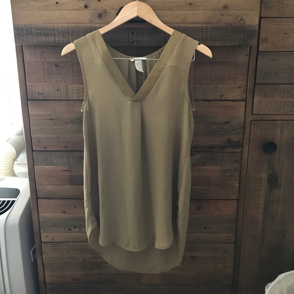 Olive green tunic sleeveless top