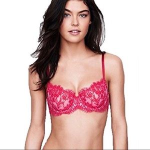 Victoria's Secret Bra 32C Unlined Demi Hot Pink