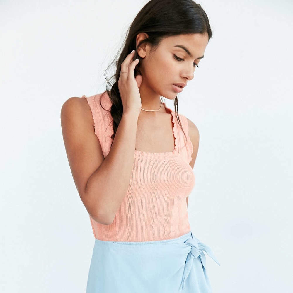 NWT KimchiBlue Ruffle Tank in Coral from Urban!