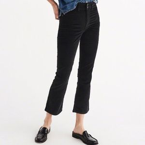 A&F Women's Velvet High Rise Ankle Flare Pants