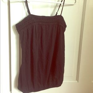 Crochet top tank with shelf bra