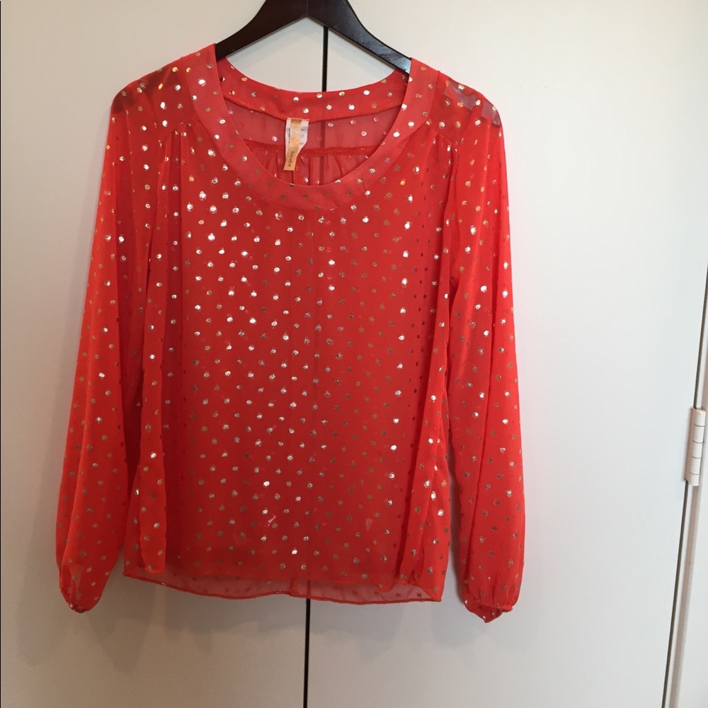 Long sleeve sparkle top blouse