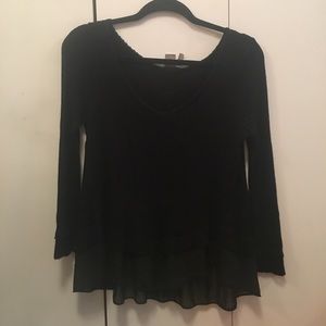 Black Sweater w Mesh Bottom