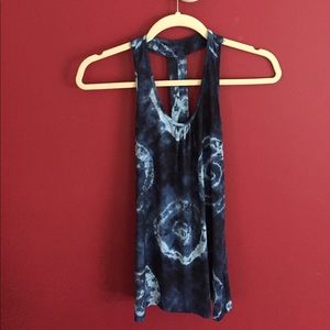 INC tie dye top blue and white