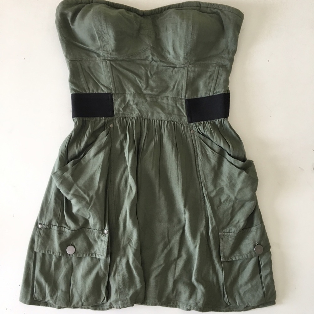 Army Green Sz: S Jessica Simpson strapless dress