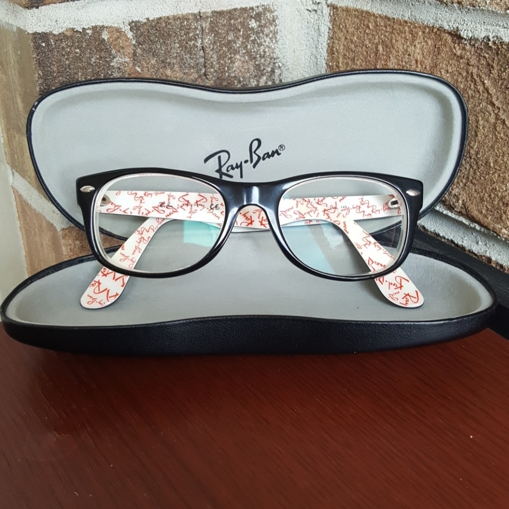 Ray-Ban optical frame, Black with Red printed logo