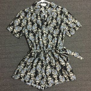 Cotton Candy LA Black Blue Boho Paisley Romper