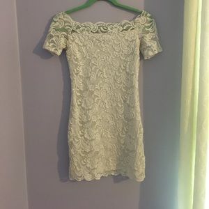 H&M White Open Shoulder Lace Dress