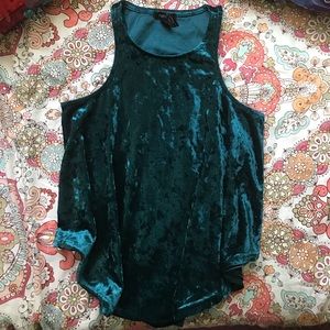 Turquoise Velvet Flow Tank