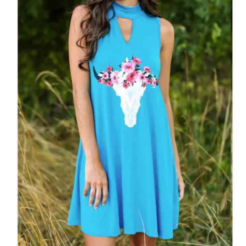 Bull skull swing dress