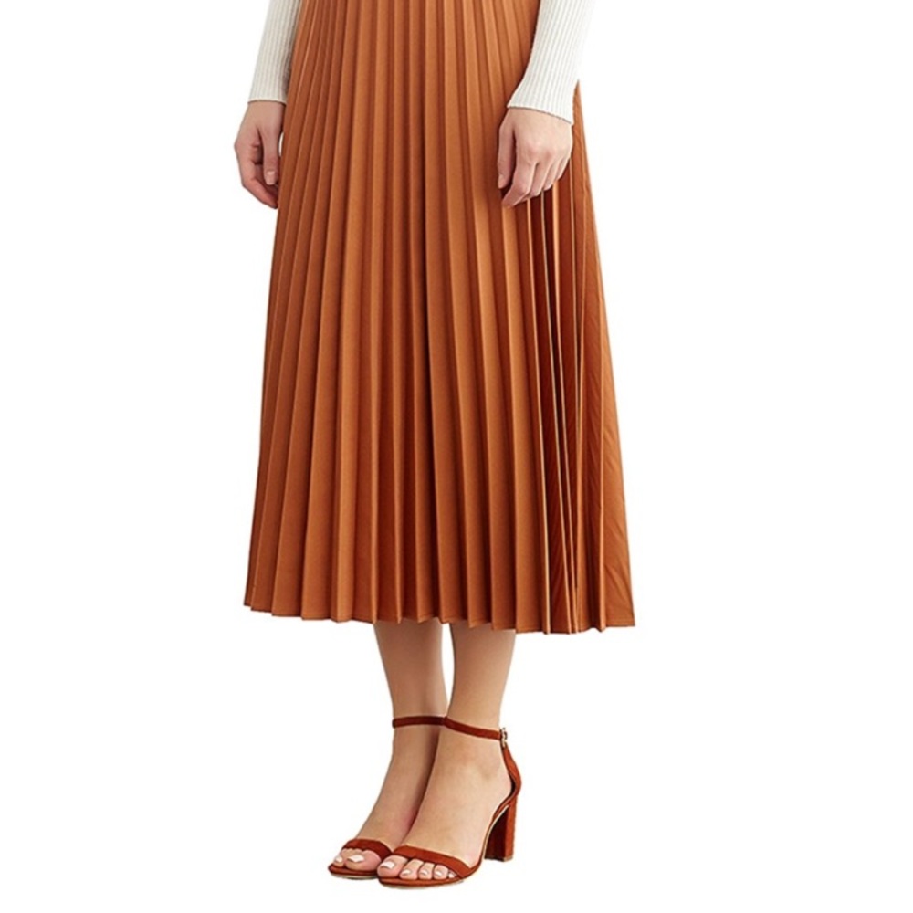 Burnt orange midi length skirt