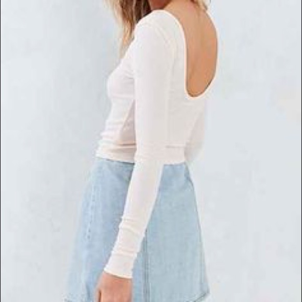 NWT Kimchi Blue Ribbed Crop Top in Peach