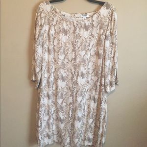 3/4 sleeve dress. Snakeskin print