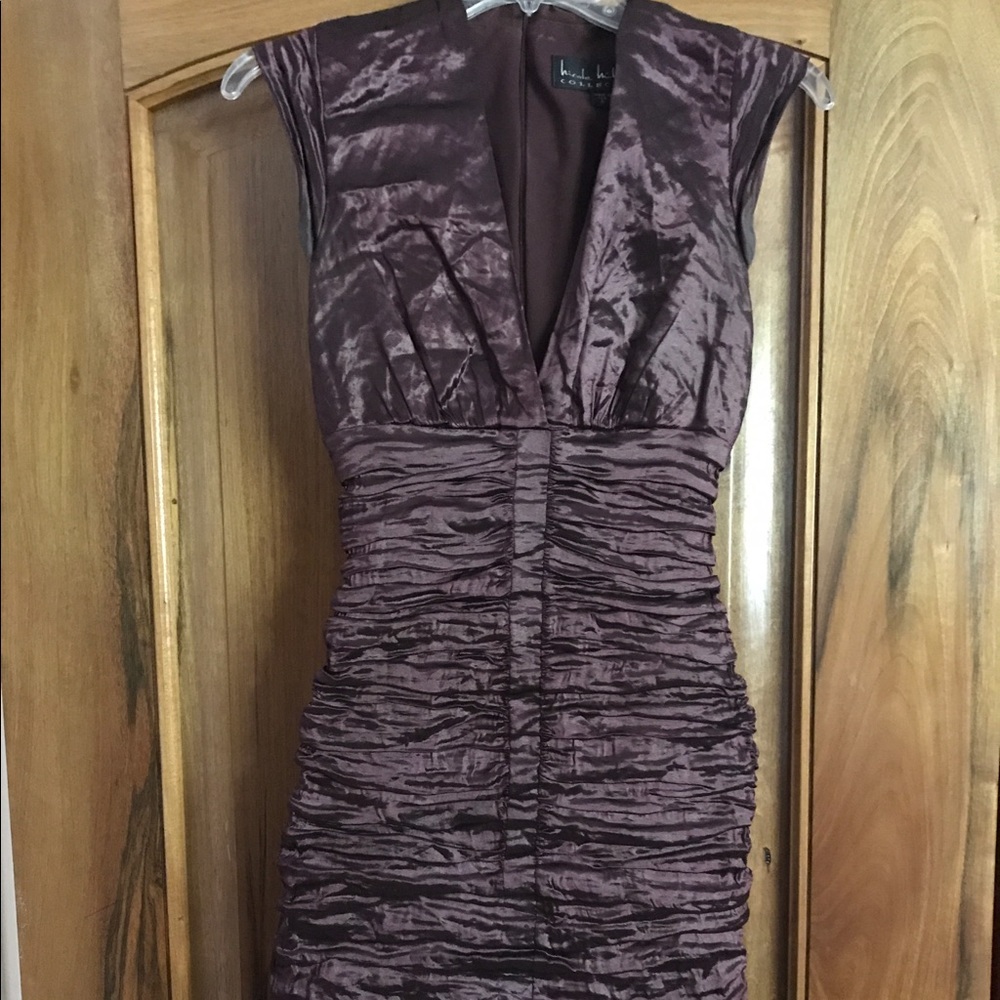 Nicole Miller techno metallic cocktail dress