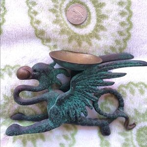 Antique Solid Bronze Natural Patina Sculpture.