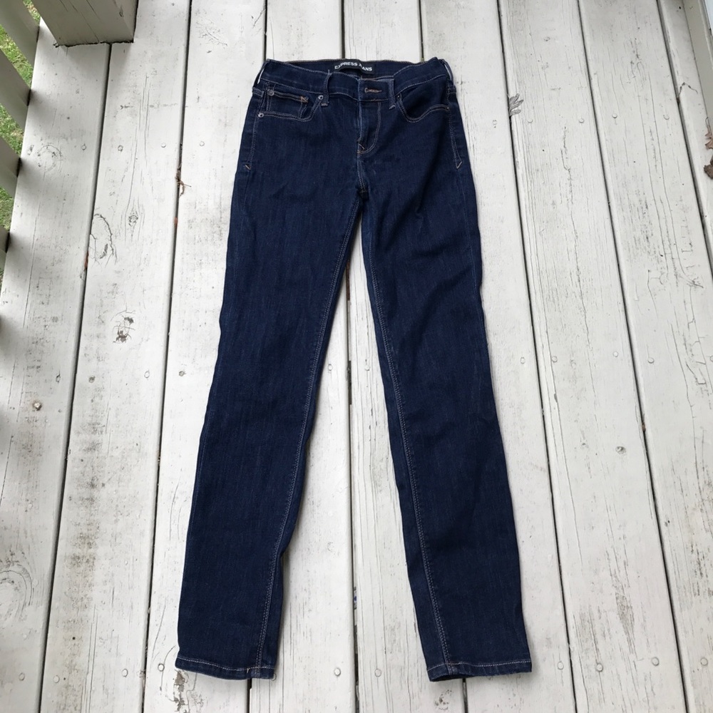 Skinny mid rise express jeans