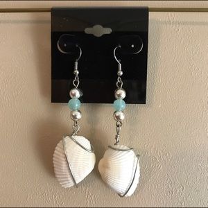 Wire Wrapped Seashell Fashion Chandelier Earrings