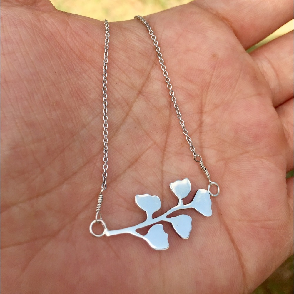 Sterling silver cotton flower necklace