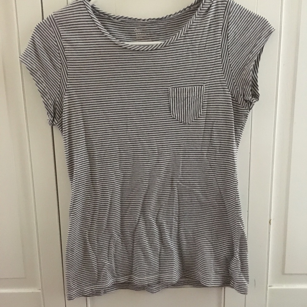 Black And Gray Striped Shirt