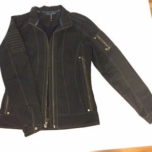 Kuhl black fabric moto jacket