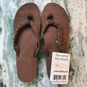 RAINBOW  "the hemp flirty braidy" flip flops