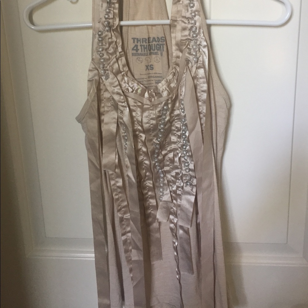 Unique light nude tank top