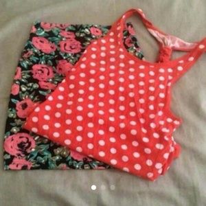 Bundle Polka dot Top, Floral skirt