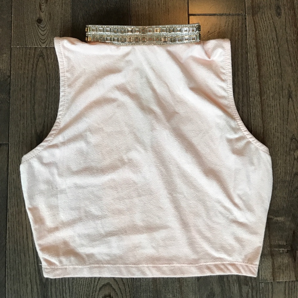 Crop top with embellished neckline