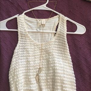 Gold feather and rhinestones necklace