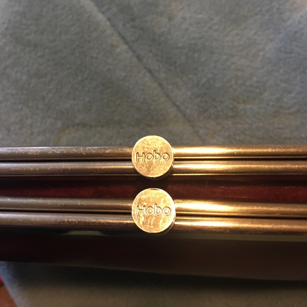 Hobo burgundy leather clutch wallet