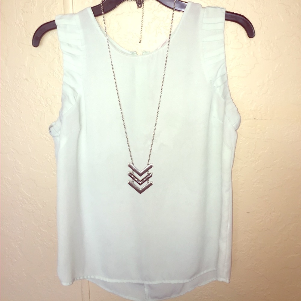 Long silver necklace