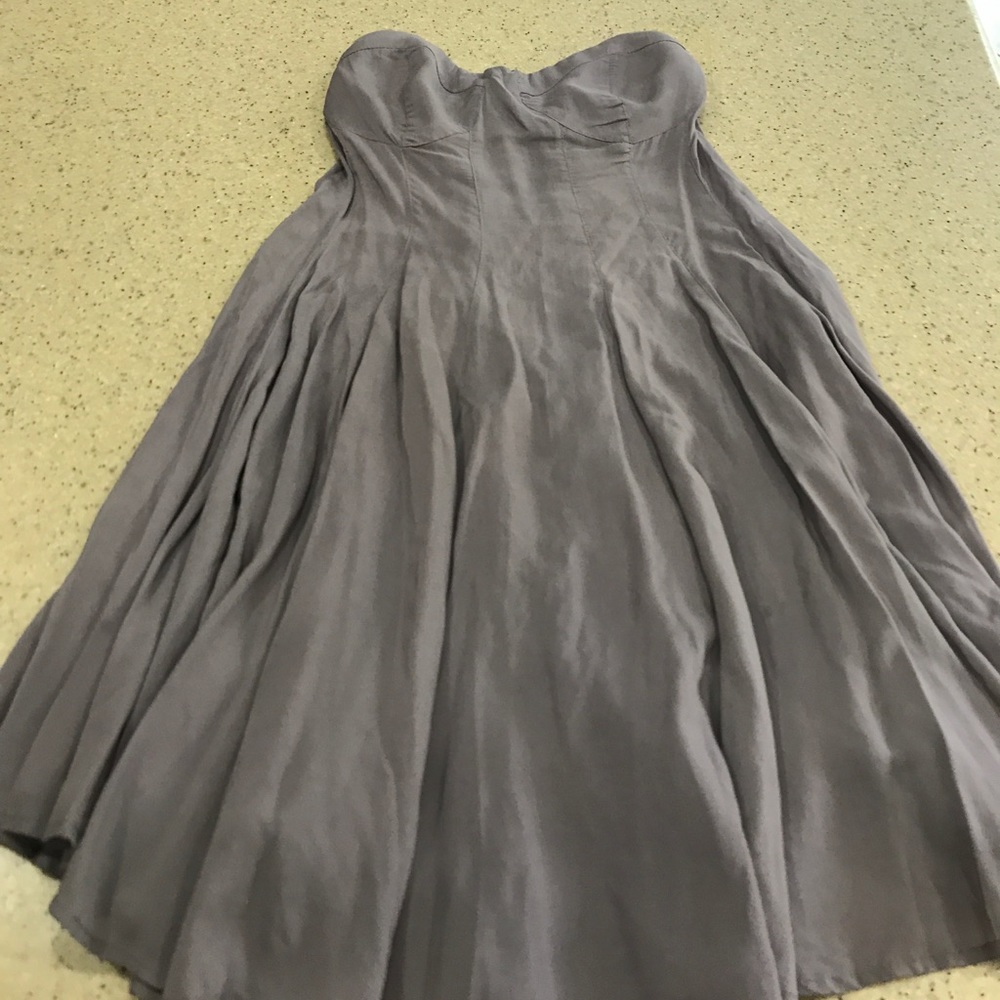 Tube top gray dress.
