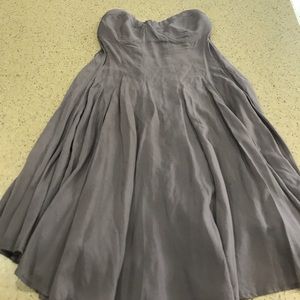 Tube top gray dress.