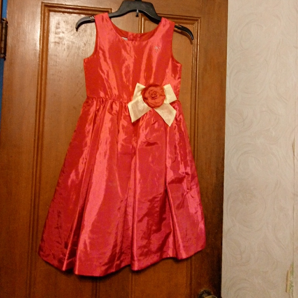Red Satin Girls Dress