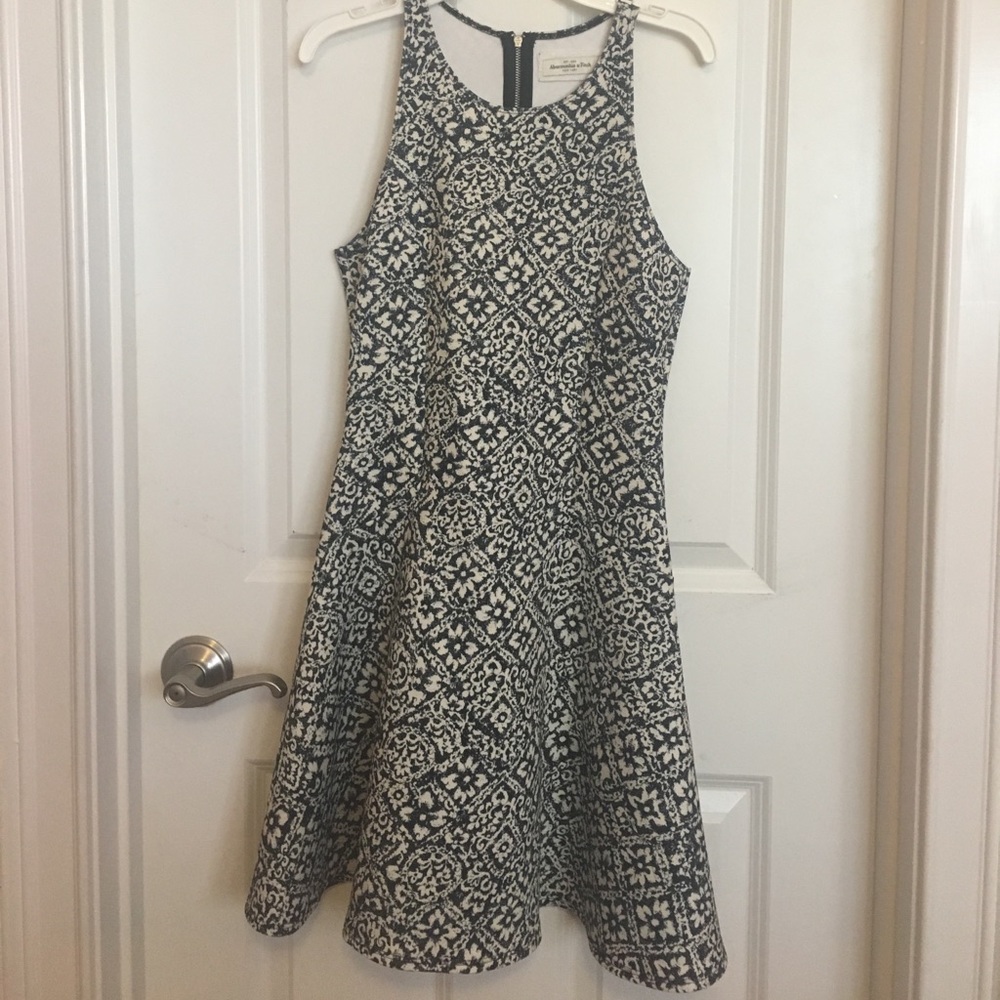 Navy and White Boho Dress