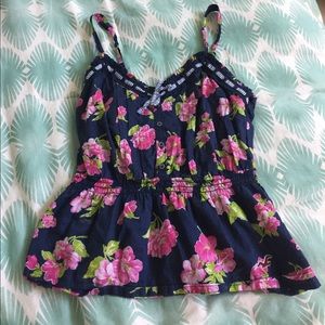 Navy and pink float Hollister tank