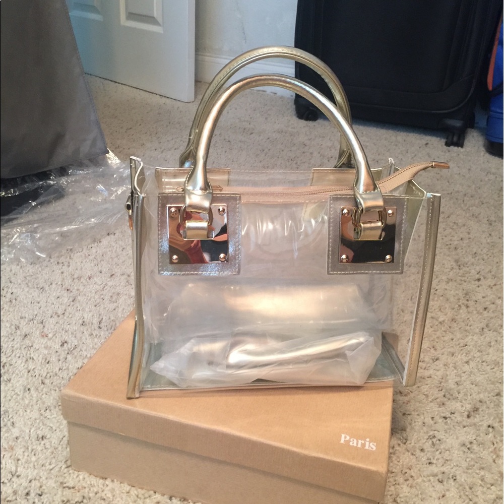 Women's gold see through purse