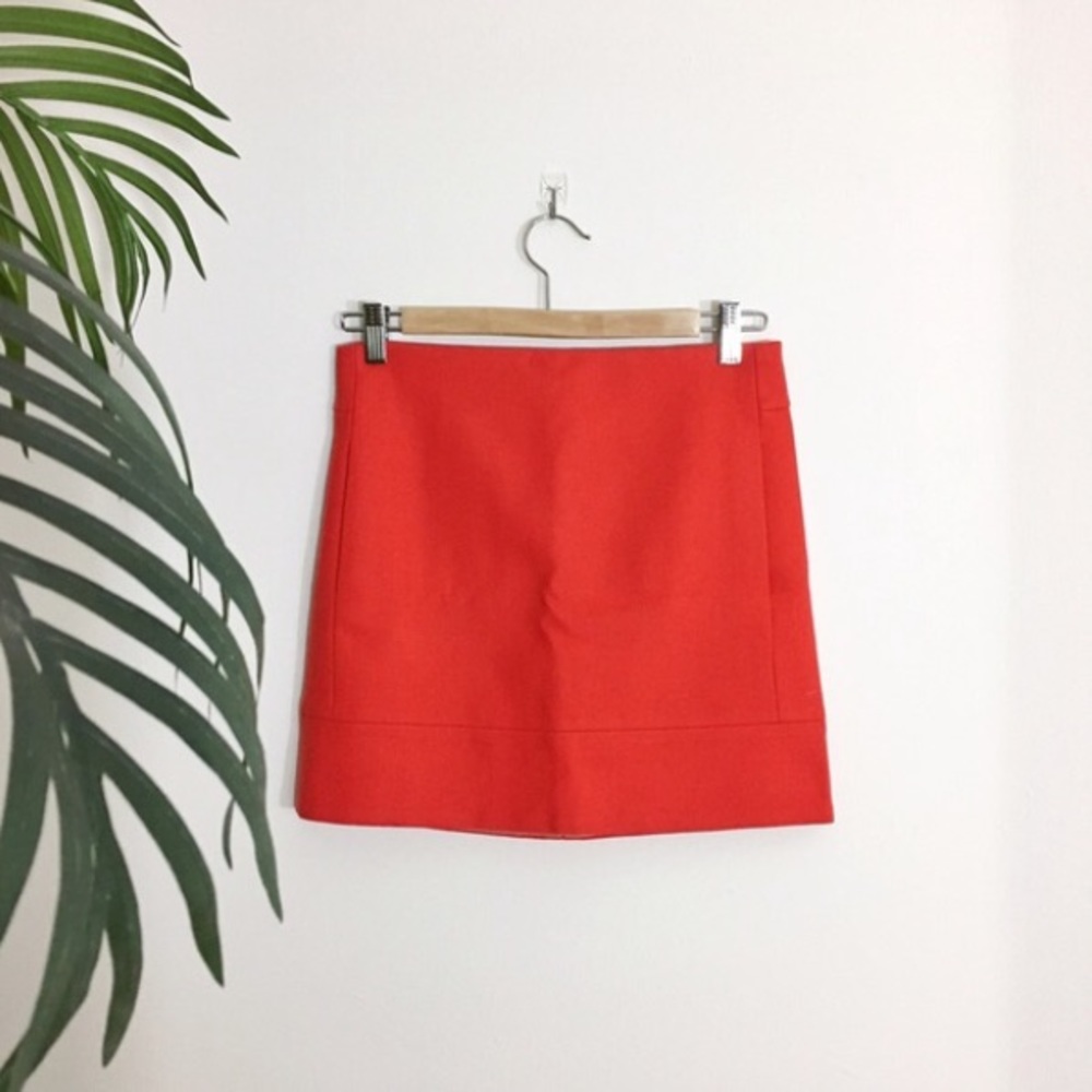 J. Crew coral felted wool mini skirt Size: 0